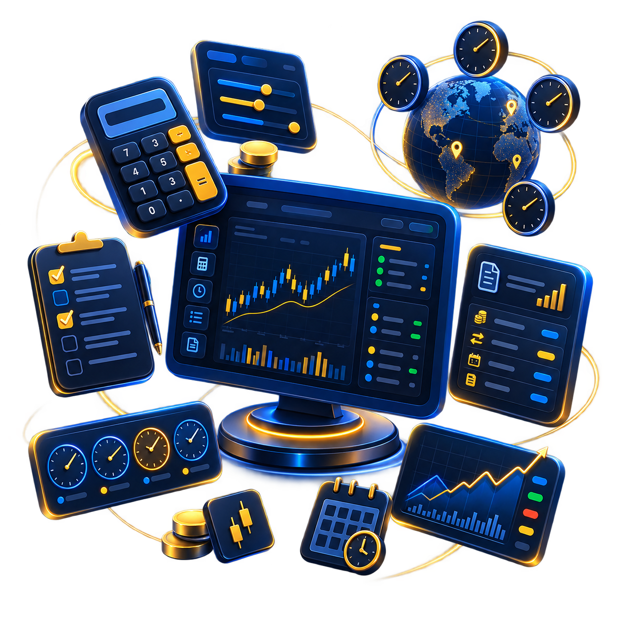 Ameep Trader Pro trading tools dashboard illustration